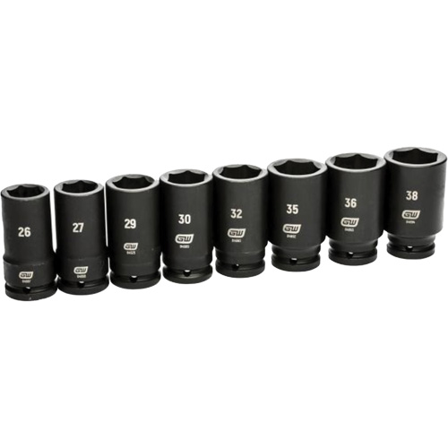 6 Point SAE Socket Set, 8 Pcs, Impact, 3/4" Drive Size, Deep Ontario Packaging