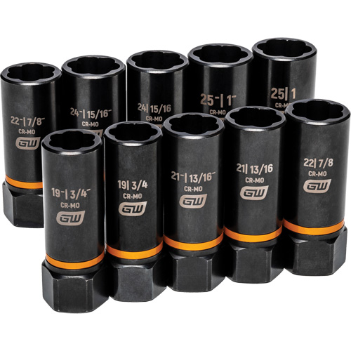 Bolt Biter Extraction Socket Set, 10 Pcs, Impact, 1/2" Drive Size, Deep Ontario Packaging
