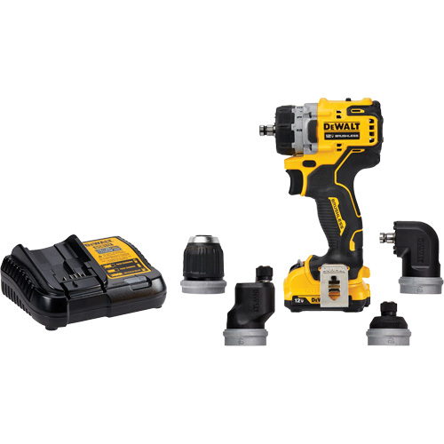 Ensemble perceuse/visseuse sans fil et sans balai XTREME 5-en-1, Lithium-ion, 12 V, Mandrin 3/8" Ontario Packaging