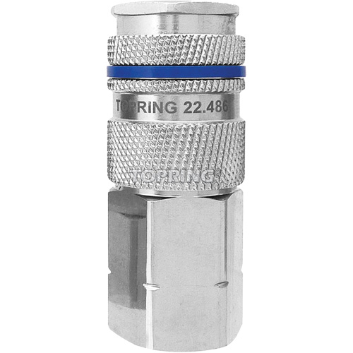 QUIKSILVER Industrial Quick Coupler, Nickel Plated Brass, 1/2", Female NPT, 500 psi Ontario Packaging