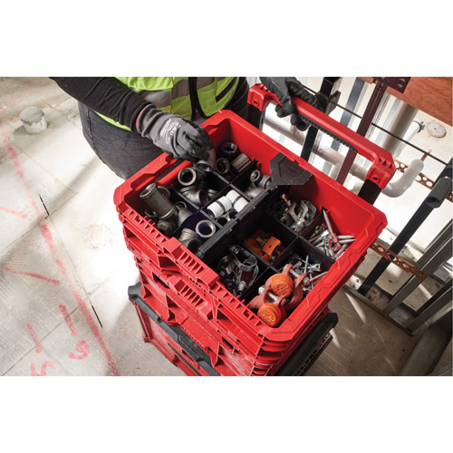Bac &agrave; profil bas PACKOUT, 15" x 18-5/8" x 6-5/8", Noir/Rouge Ontario Packaging