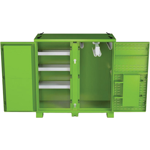 Ventilated Onsite PPE Storage Cabinet, Steel, High-Visibility Lime Green Ontario Packaging