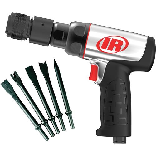 Heavy-Duty Air Hammer with Chisels, 16.2 CFM, 1/4" NPT, 3330 BPM, 3/4" x 2-1/2" (0.0mm x 0.0mm) Ontario Packaging