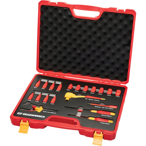 Jeu d'outils isol&eacute;s VDE &agrave; prise 3/8", 1000 V, 20 M Ontario Packaging