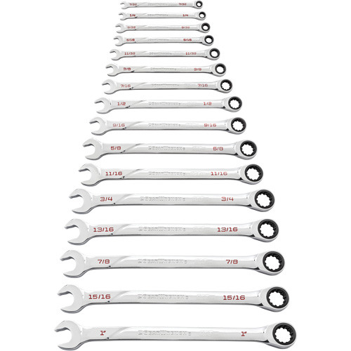 120XP Universal Spline XL SAE Wrench Set, Ratcheting Combination, 16 Pieces, Imperial Ontario Packaging