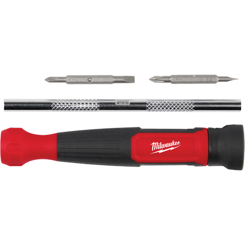 Tournevis de pr&eacute;cision 4-en-1 &agrave; embouts multiples avec porte-embout de 1/4", 5-3/4" lo, Prise Coussin&eacute;e Ontario Packaging