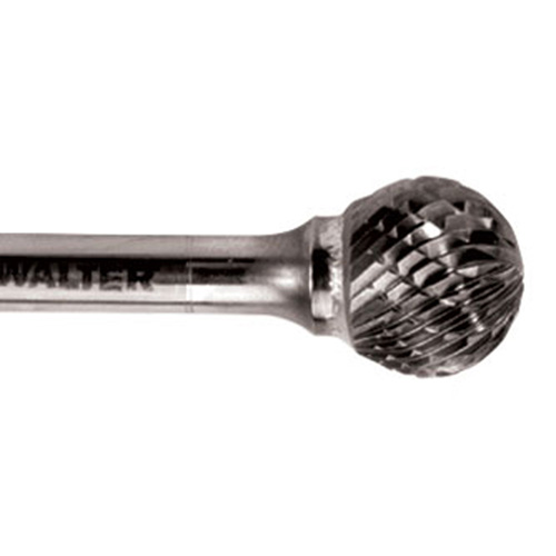 Double Cut Ball Nose Burr, SD-5, 1/2" Dia., 1/4" Shank, 7/16" Depth of Cut Ontario Packaging