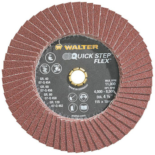 Disque &agrave; lamelles QUICK-STEP FLEX, 4-1/2" x Type 29, Grain 80, Oxyde d'aluminium Ontario Packaging