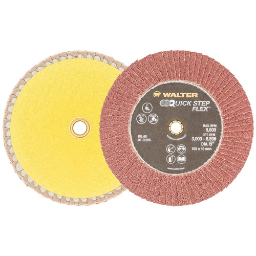 Disque &agrave; lamelles QUICK-STEP FLEX, 6" x Type 29, Grain 60, Oxyde d'aluminium Ontario Packaging