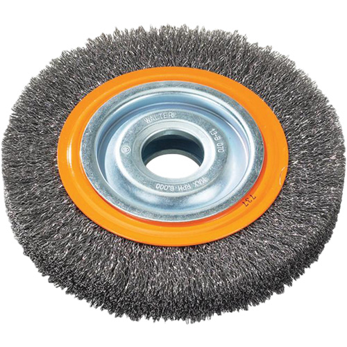 Brosse rotative, 7" dia., Fils 0,118", Arbre 1-1/4" Ontario Packaging