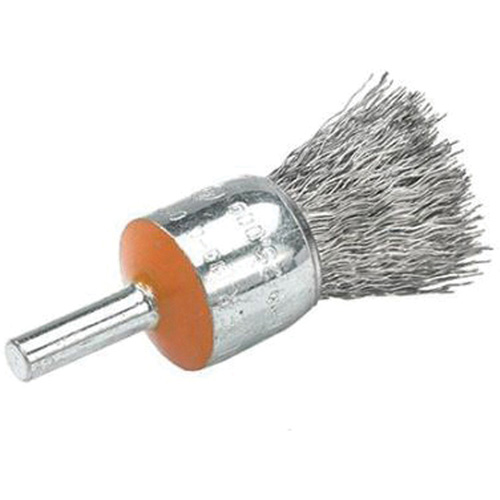 Mounted End Brush with Crimped Wires, 1/2", 0.01" Fill, 1/4" Shank Ontario Packaging