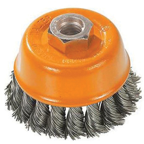 Knot-Twisted Wire Cup Brush, 3" Dia. x M10x1.25 Arbor Ontario Packaging