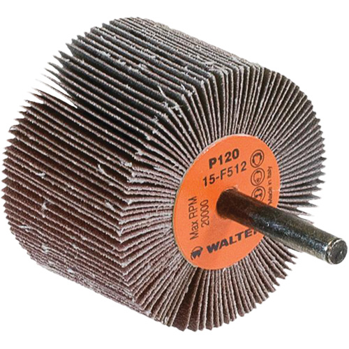 Flap Wheels-Coolcut Flap Wheels, Aluminum Oxide, 120 Grit, 2-1/2" x 1-1/2" x 1/4" Ontario Packaging