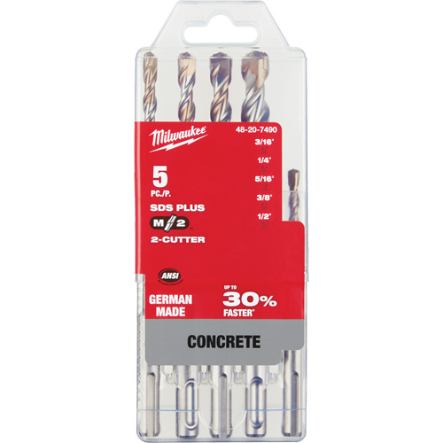 Jeu de forets pour marteau perforateur M/2 SDS-Plus, 5 morceaux, Carbure Ontario Packaging