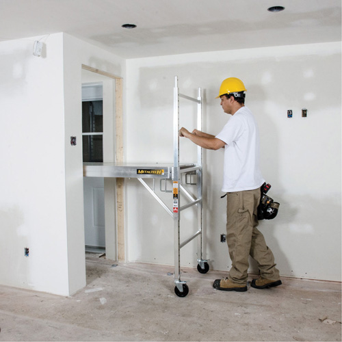 Mobile Work Scaffolding - Maxi Square Scaffolding, Aluminum Frame, 74" D x 75" H Ontario Packaging