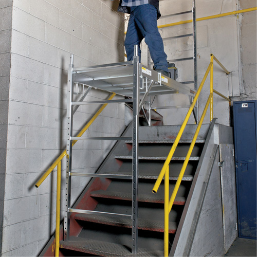 Mobile Work Scaffolding - Maxi Square Scaffolding, Aluminum Frame, 74" D x 75" H Ontario Packaging