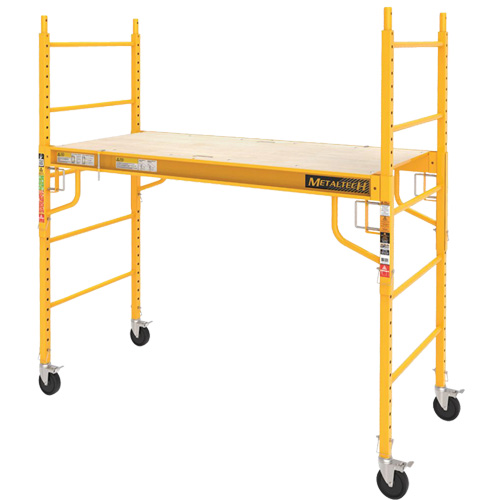Mobile Work Scaffolding - Maxi Square Scaffolding, Steel Frame, 74" D x 74" H Ontario Packaging