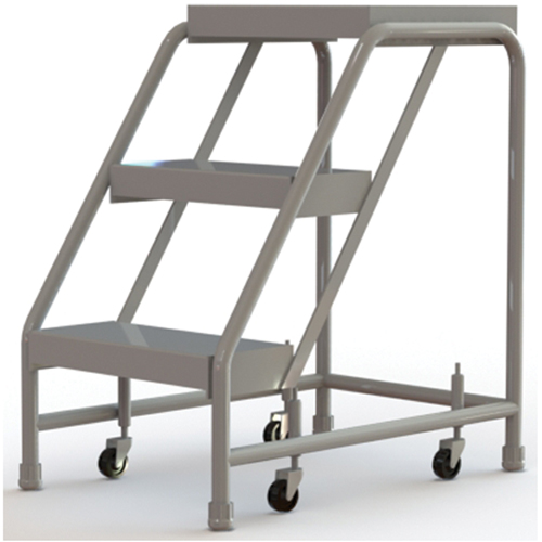 &eacute;chelles roulantes, 3 marches, Largeur de la marche 16", Hauteur de la plateforme 30", Aluminium Ontario Packaging
