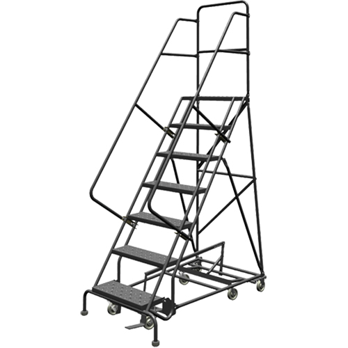 All Directional Rolling Ladder, 7 Steps, 24" Step Width, 70" Platform Height, Steel Ontario Packaging