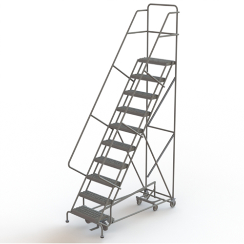 &eacute;chelles roulantes multidirectionnelles, 10 marches, Largeur de la marche 24", Hauteur de la plateforme 100", Acier Ontario Packaging