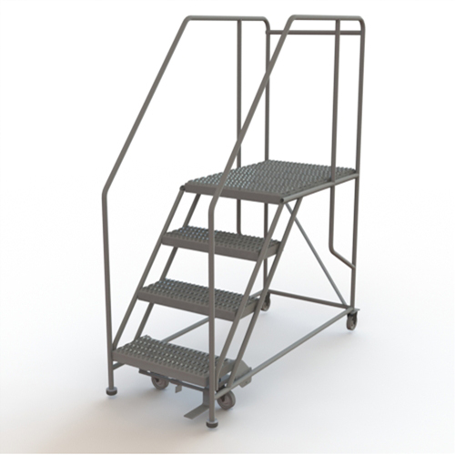 Mobile Work Platform, Steel, 4 Steps, 40" H, 35" D, 24" Step, Serrated Ontario Packaging