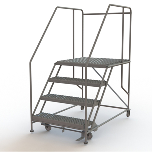 Mobile Work Platform, Steel, 4 Steps, 40" H, 36" D, 36" Step, Serrated Ontario Packaging