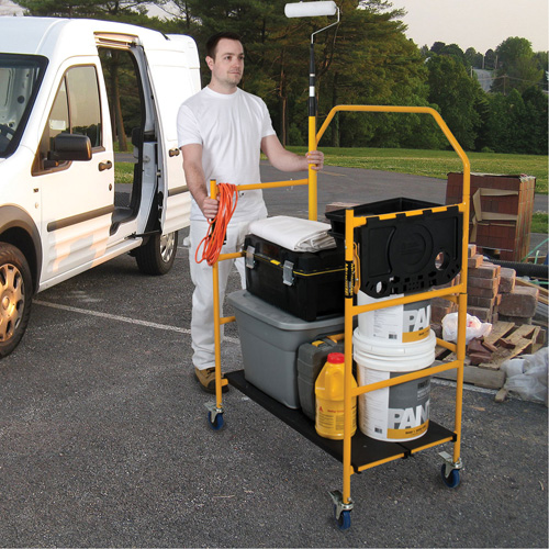 nsemble d'&eacute;chafaudage &agrave; montant de s&eacute;curit&eacute; & tablette pour outils de 4' Jobsite Series, Cadre Acier, 49-1/2" p x 57-3/4" h Ontario Packaging