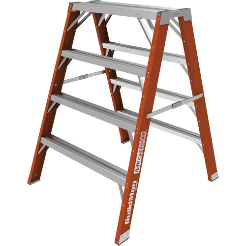 Escabeau chevalet &eacute;tabli Buildman, 4' ha x 36,25" la x 40,5" pr, Capacit&eacute; de 300 lb, Fibre de verre Ontario Packaging