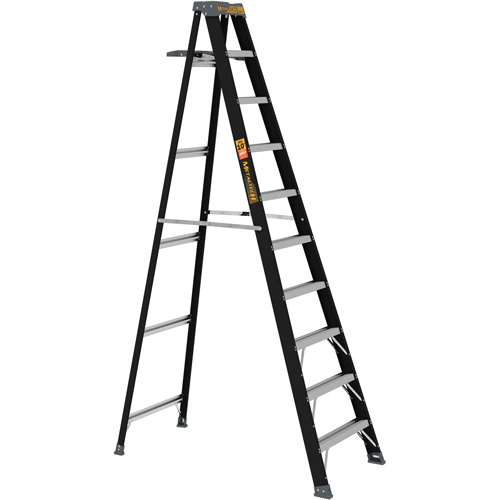 Step Ladder with Paint Tray, 10', Fibreglass, 250 lbs. Capacity, Type 1 Ontario Packaging