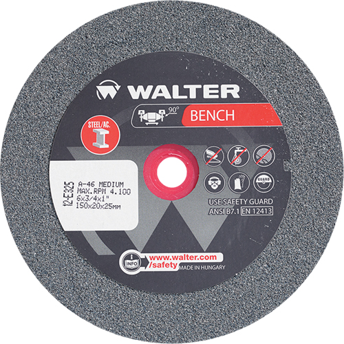 Meules pour rectifieuses d'&eacute;tabli, 6" x 3/4", Arbre de 1", 1 Ontario Packaging