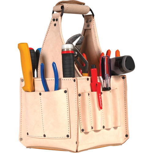 Electrical & Maintenance Tool Pouches, Leather, 17 Pockets, Beige Ontario Packaging