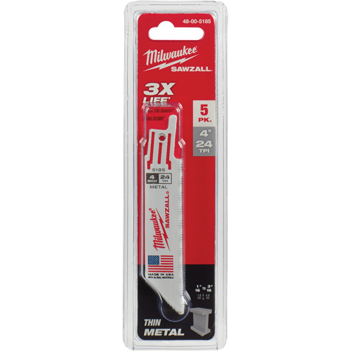 Lames de scie alternative Sawzall, Bim&eacute;tal, 24 Dents par pouce, 4" lo x 3/4" la Ontario Packaging