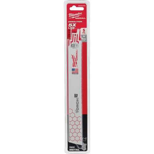 Lame The Torch Sawzall, Bim&eacute;tal, 10 Dents par pouce, 9" lo x 1" la Ontario Packaging