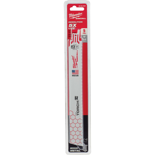 Lames The Torch Sawzall, Bim&eacute;tal, 14 Dents par pouce, 9" lo x 1" la Ontario Packaging