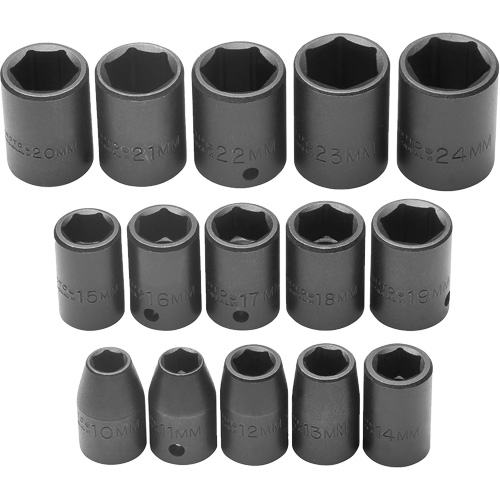 Socket Set, Impact, 1/2" Drive, 6 Points Ontario Packaging