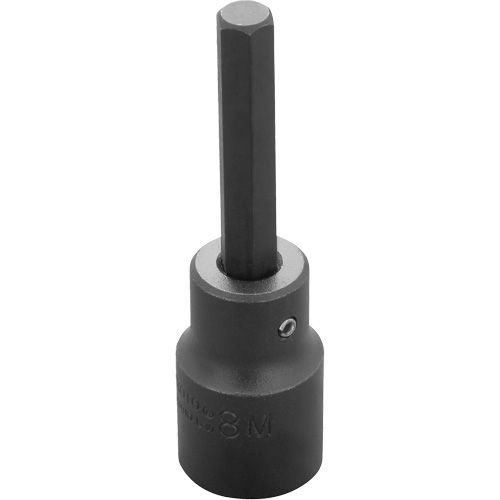 Socket Bit, Hex, 8 mm x 3-1/4" L, 1/2" Drive Ontario Packaging