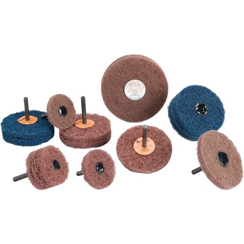 Standard Abrasives Buff & Blend Wheel, 3" Dia. x 1/4" W, 1/4" Arbor, Aluminum Oxide Ontario Packaging
