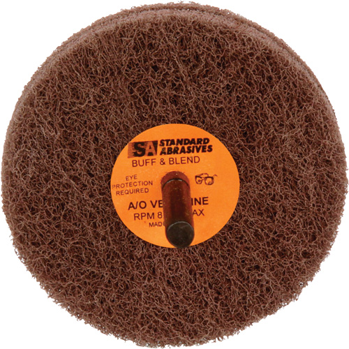 Standard Abrasives 2-Ply Buff & Blend Wheel, 3" Dia. x 2" W, 1/4" Arbor, Aluminum Oxide Ontario Packaging