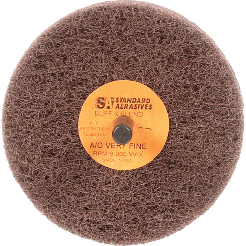 Standard Abrasives Buff & Blend Wheel, 3" Dia. x 3" W, 1/4" Arbor, Aluminum Oxide Ontario Packaging