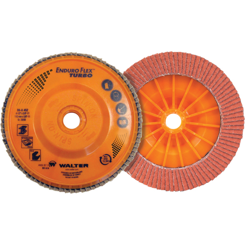 Disque &agrave; lamelles Turbo Enduro-Flex, 4-1/2" x 5/8"-11, Type 27S, Grain 36/60, C&eacute;ramique Ontario Packaging