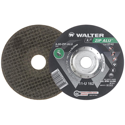 Zip Alu Cut-Off Wheel, 6" x 3/64", 7/8" Arbor, Type 27, Aluminum Oxide, 10200 RPM Ontario Packaging