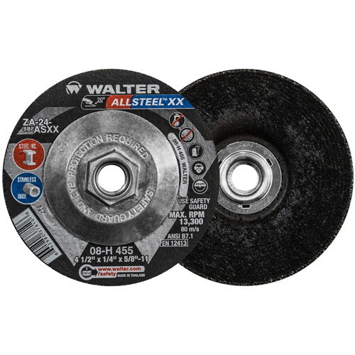 HP XX Grinding Wheel, 4-1/2" x 1/4", 5/8"-11 Arbor, Aluminum Oxide, Type 27 Ontario Packaging