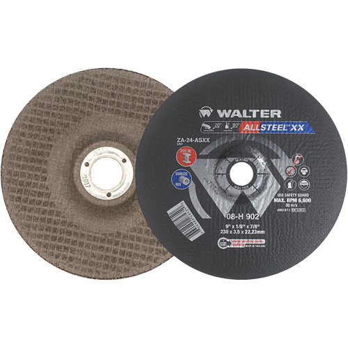 Allsteel XX Depressed Centre Grinding Wheels, 9" x 1/8", 7/8" Arbor, Type 27 Ontario Packaging