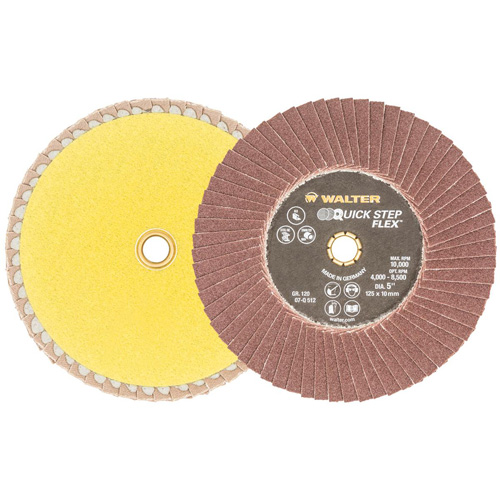 QUICK-STEP FLEX Flap Disc, 5" x Type 29, 120 Grit, Aluminum Oxide Ontario Packaging