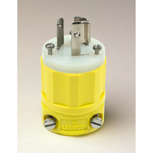 2-Pole 3-Wire Grounding Locking Plug, Nylon, 15 Amps, 250 V, L6-15P Ontario Packaging