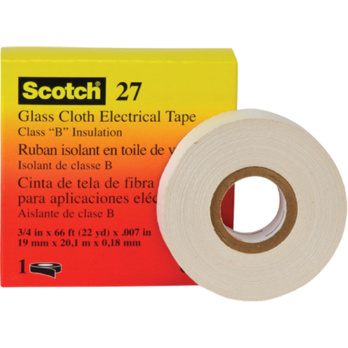 Scotch&reg; 27 Glass Cloth Electrical Tape, 19 mm (3/4") W x 20 m (66') L Ontario Packaging