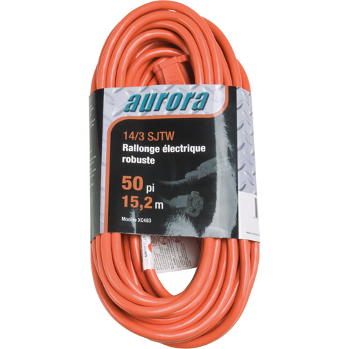 Cordon rallonge en vinyle, Ext&eacute;rieur, SJTW, AWG 14/3, 15 A, 50' Ontario Packaging