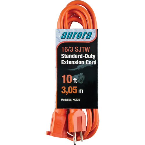 Cordon rallonge, Int&eacute;rieur/ext&eacute;rieur, SJTW, AWG 16/3, 13 A, 10' Ontario Packaging