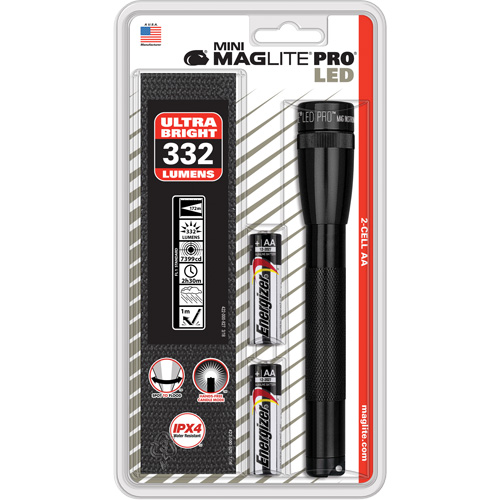 Lampes de poche Mini Pro, DEL, 332 lumens, Piles AA Ontario Packaging
