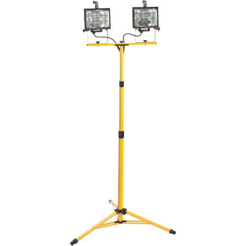 Twin-Head Work Light, Halogen, 500 W, 16000 Lumens, Steel Housing Ontario Packaging